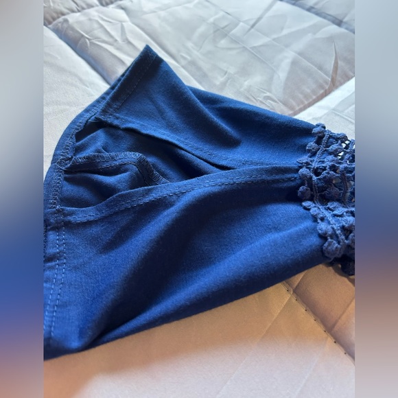 Studio Works Royal Blue Blouse with decorative down the front & sleeves. Large. - Picture 12 of 12